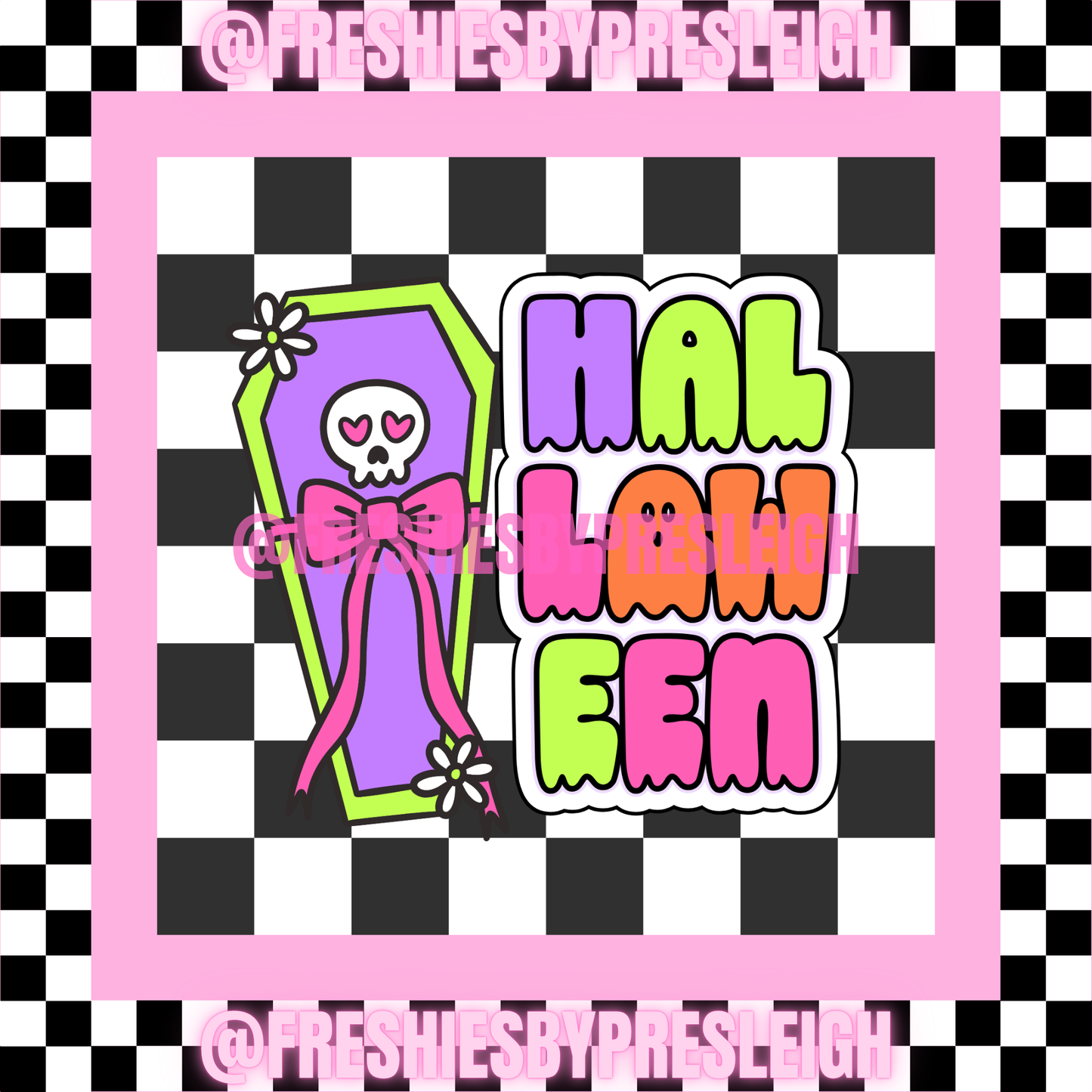 Neon Halloween Freshie Card Stock
