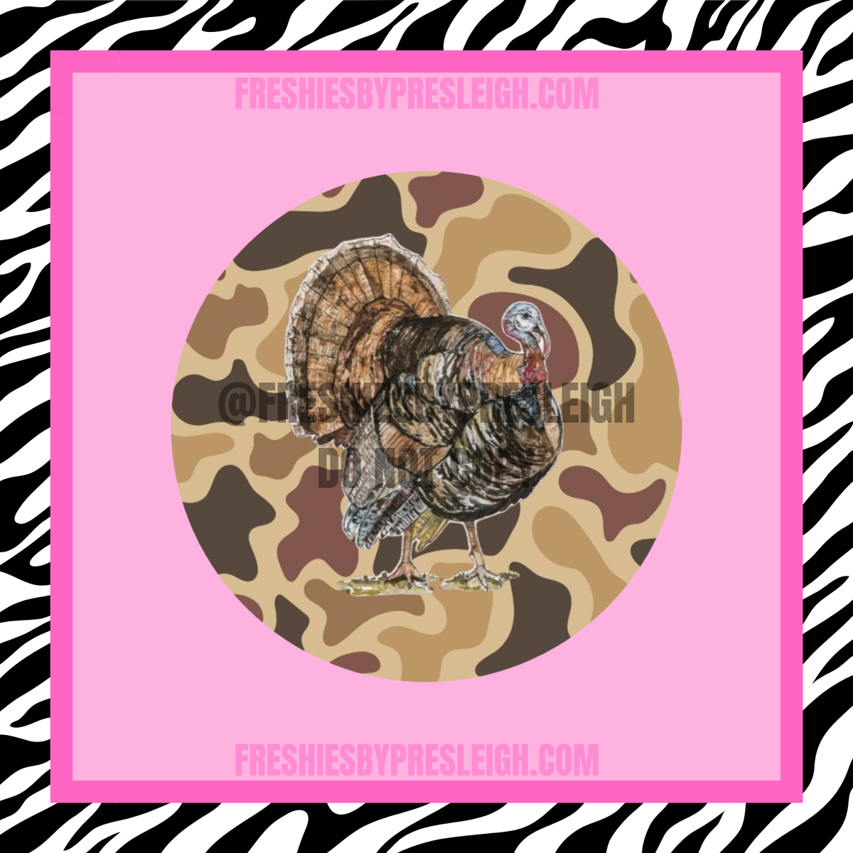 Camo Watercolor Turkey Freshie Cardstock