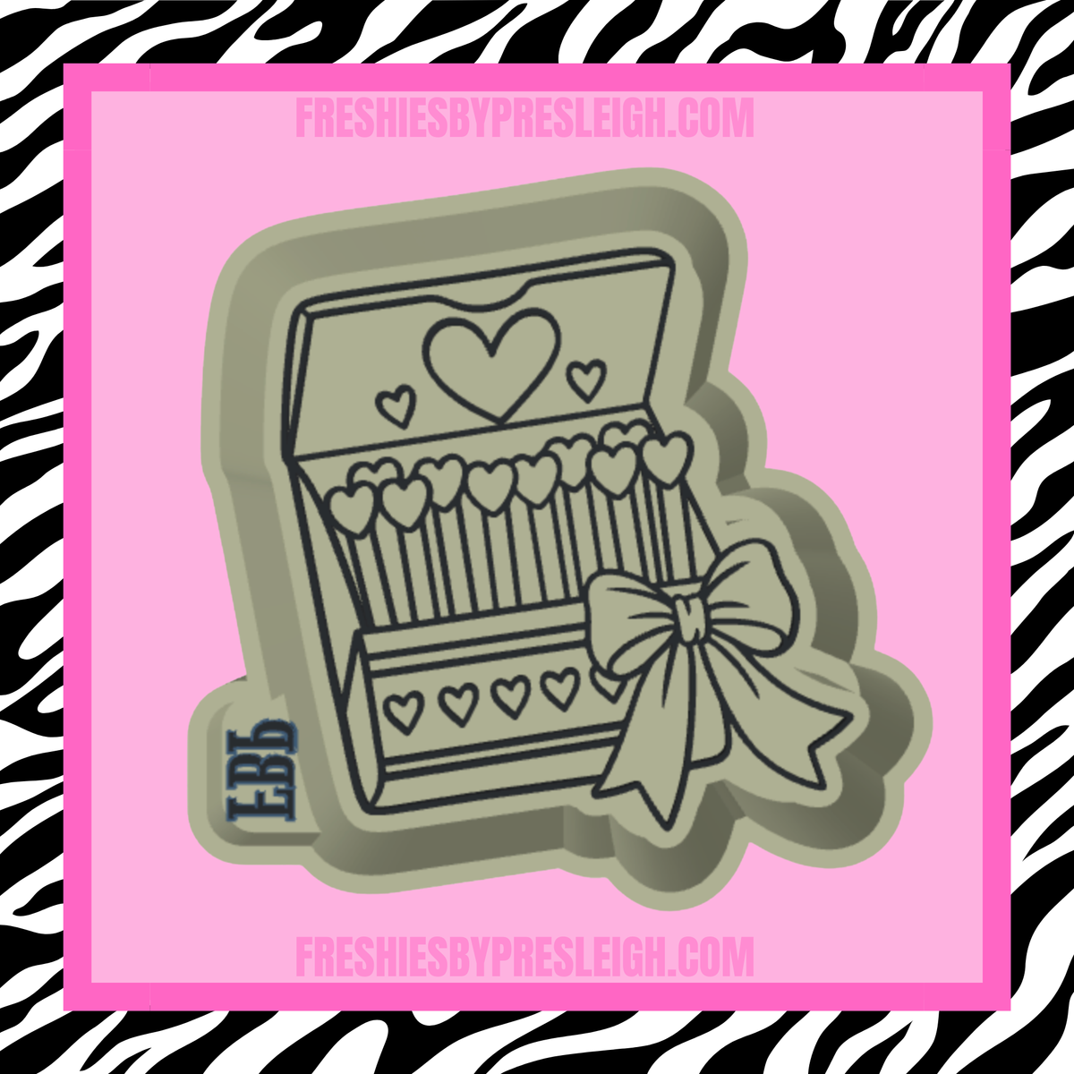 Heart Match Box Freshie Mold