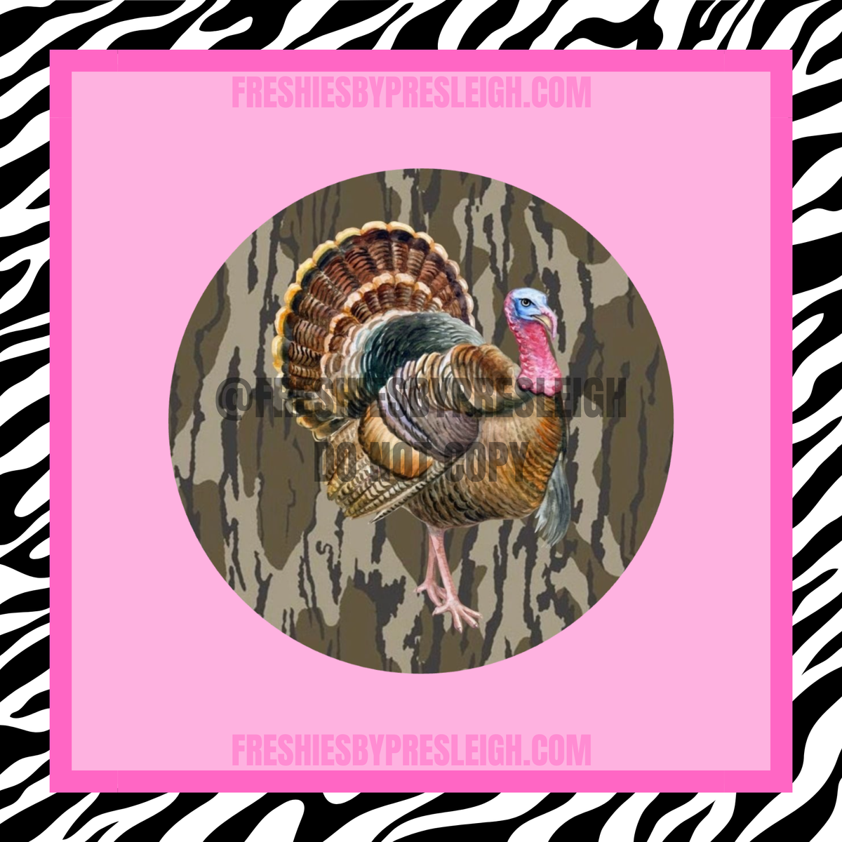 Camo Watercolor Turkey V2 Freshie Cardstock
