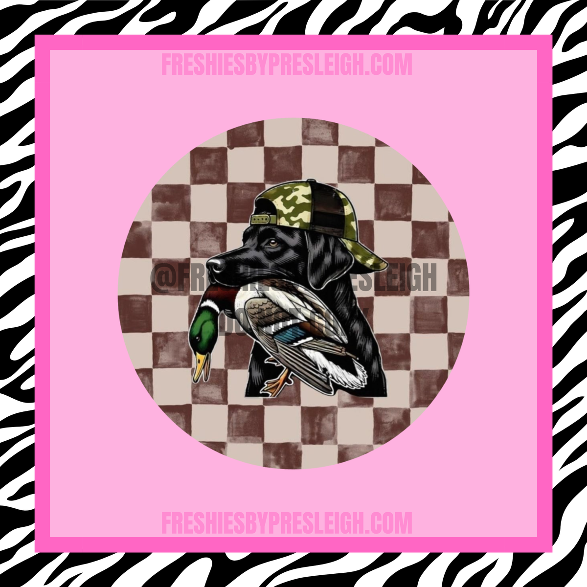 Brown Checkered Lab Duck Freshie Cardstock