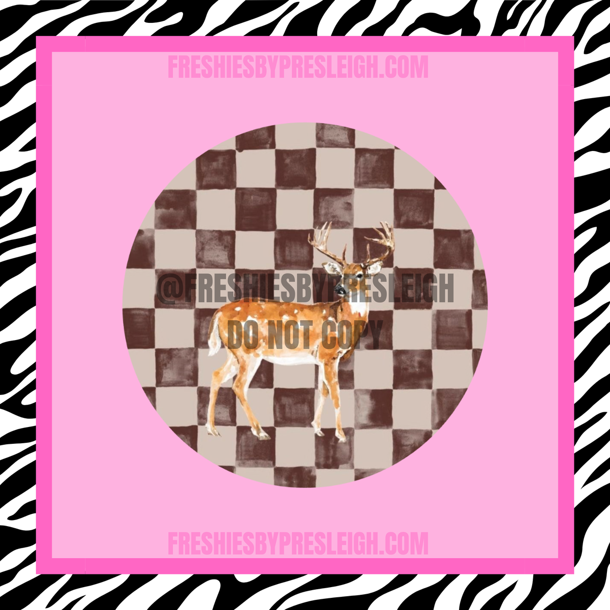 Brown Checkered Buck Freshie Cardstock