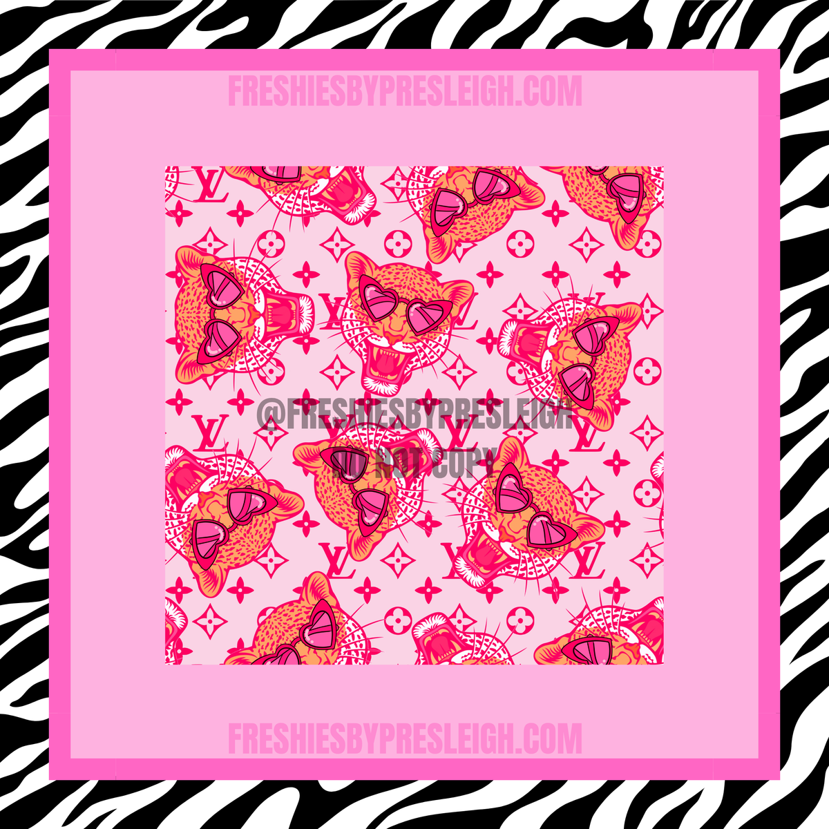 Pink Boujee Tigers Freshie Cardstock