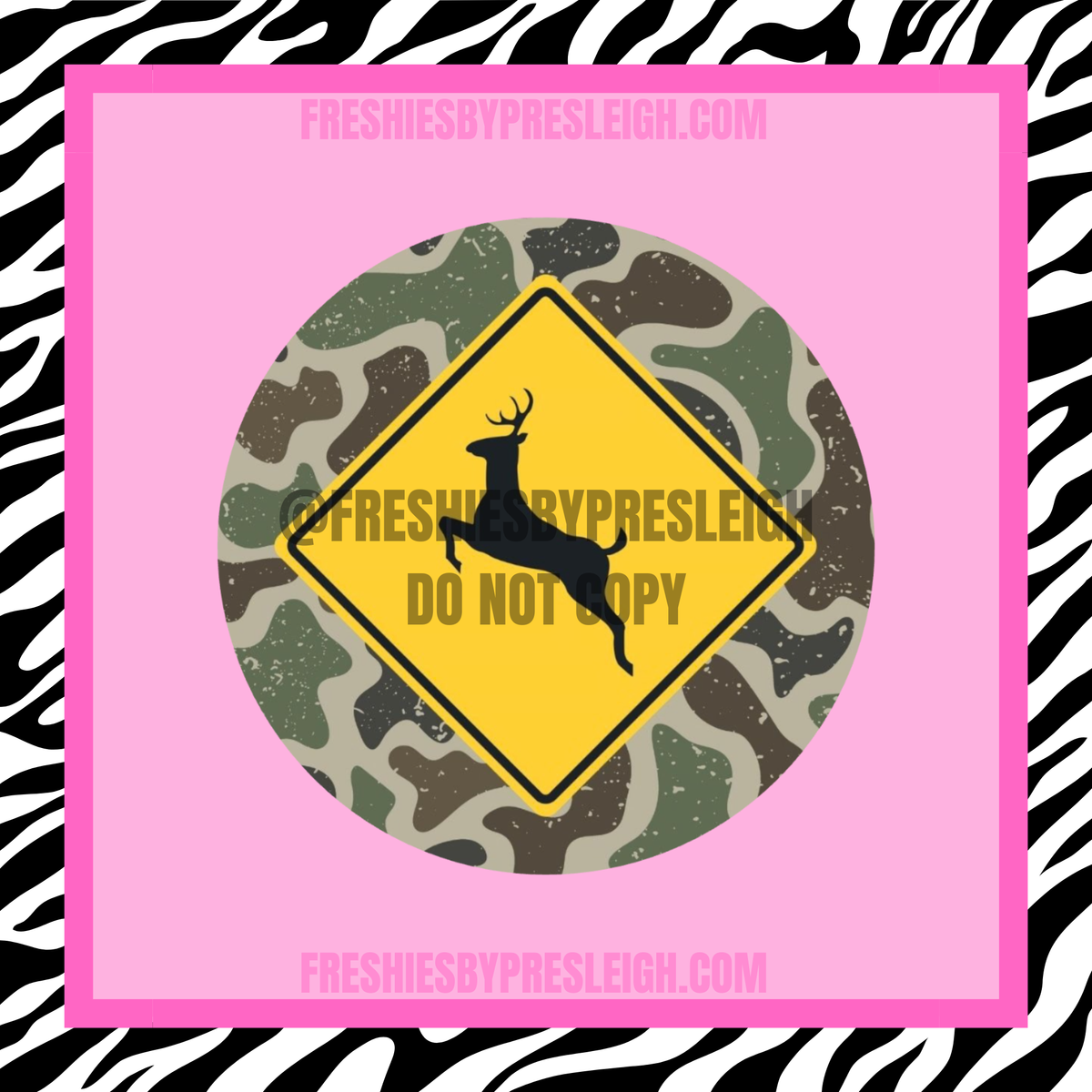 Camo Deer Crossing Freshie Cardstock