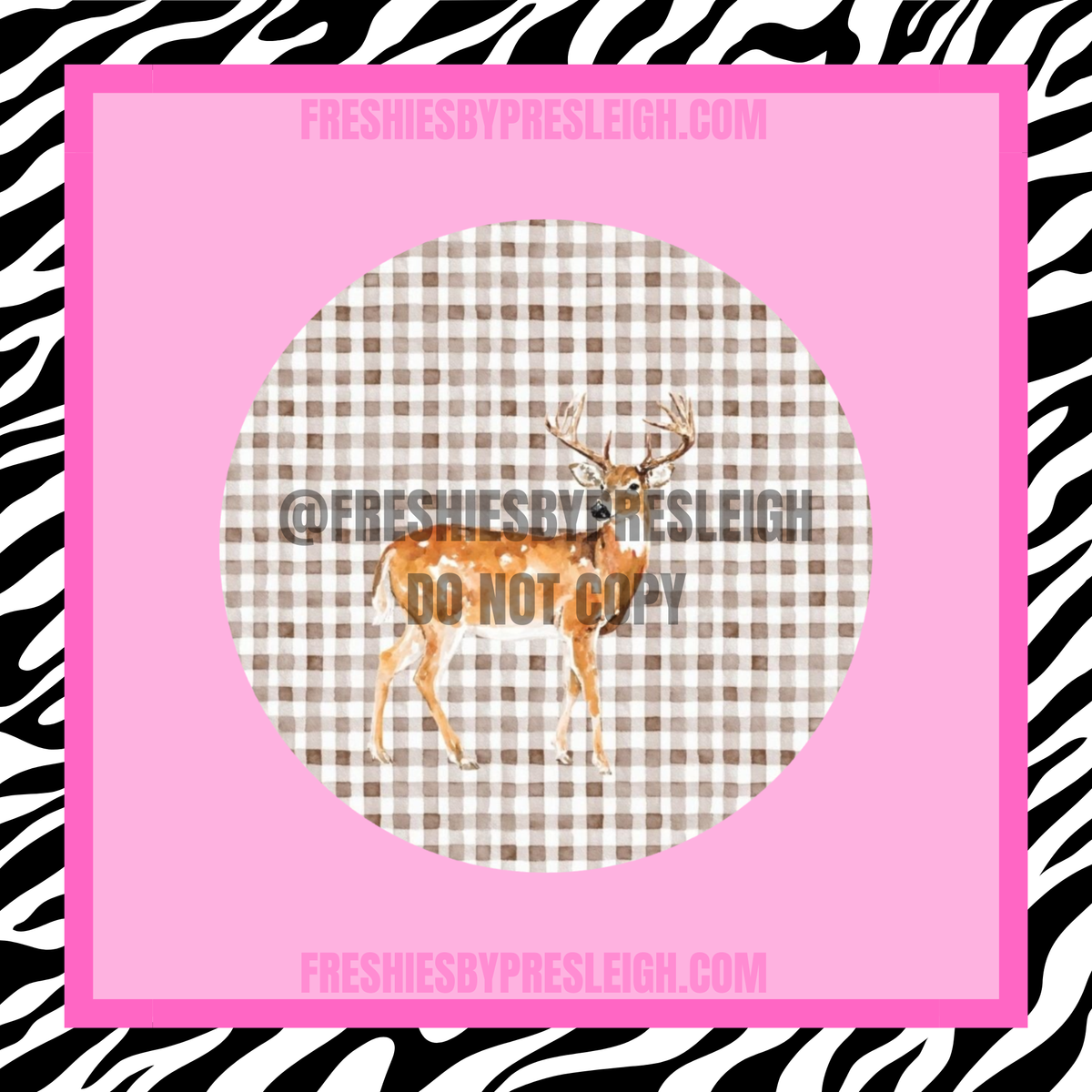 Brown Checkered Watercolor Buck Freshie Cardstock