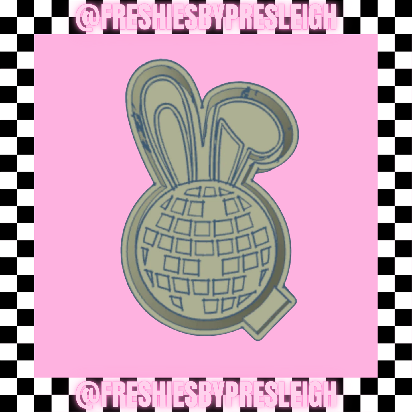 Disco Ball Bunny Freshie Mold