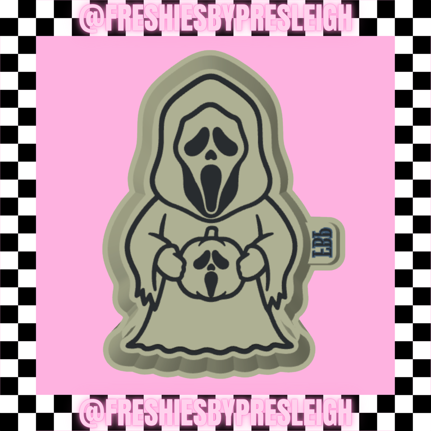 Ghost Face w/ Pumpkin Freshie Mold