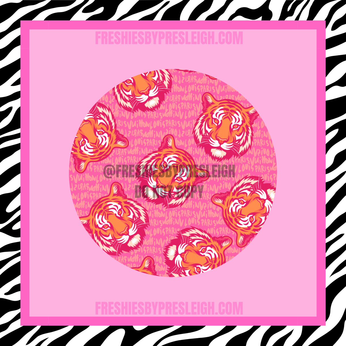 Pink Tiger Boujee Script Freshie Cardstock