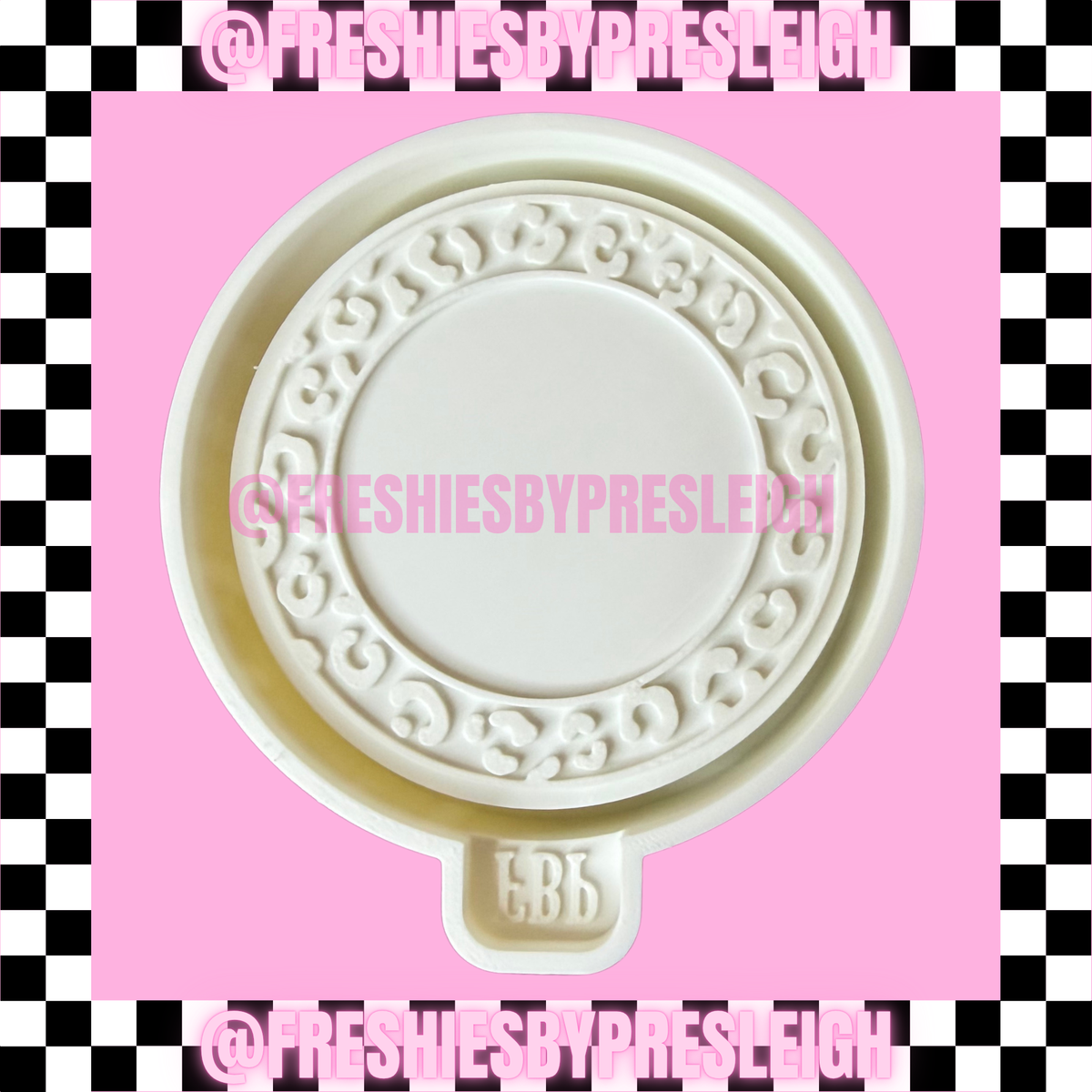 Leopard Border Circle Freshie Mold