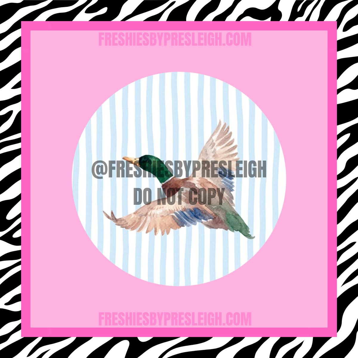 Blue Stripes Watercolor Duck Freshie Cardstock