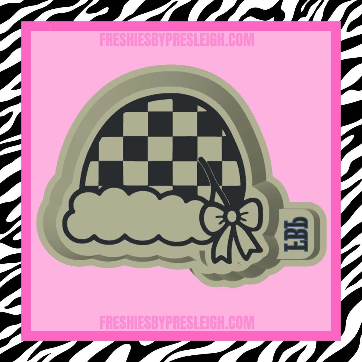 Checkered Santa Hat Freshie Mold