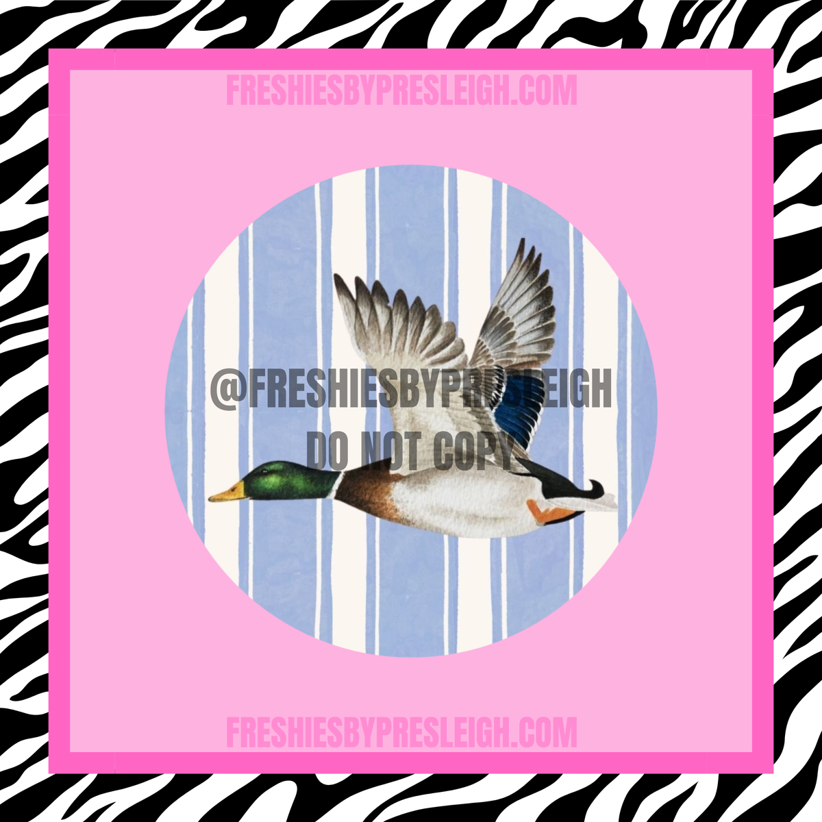 Blue Stripes Watercolor Duck Freshie Cardstock