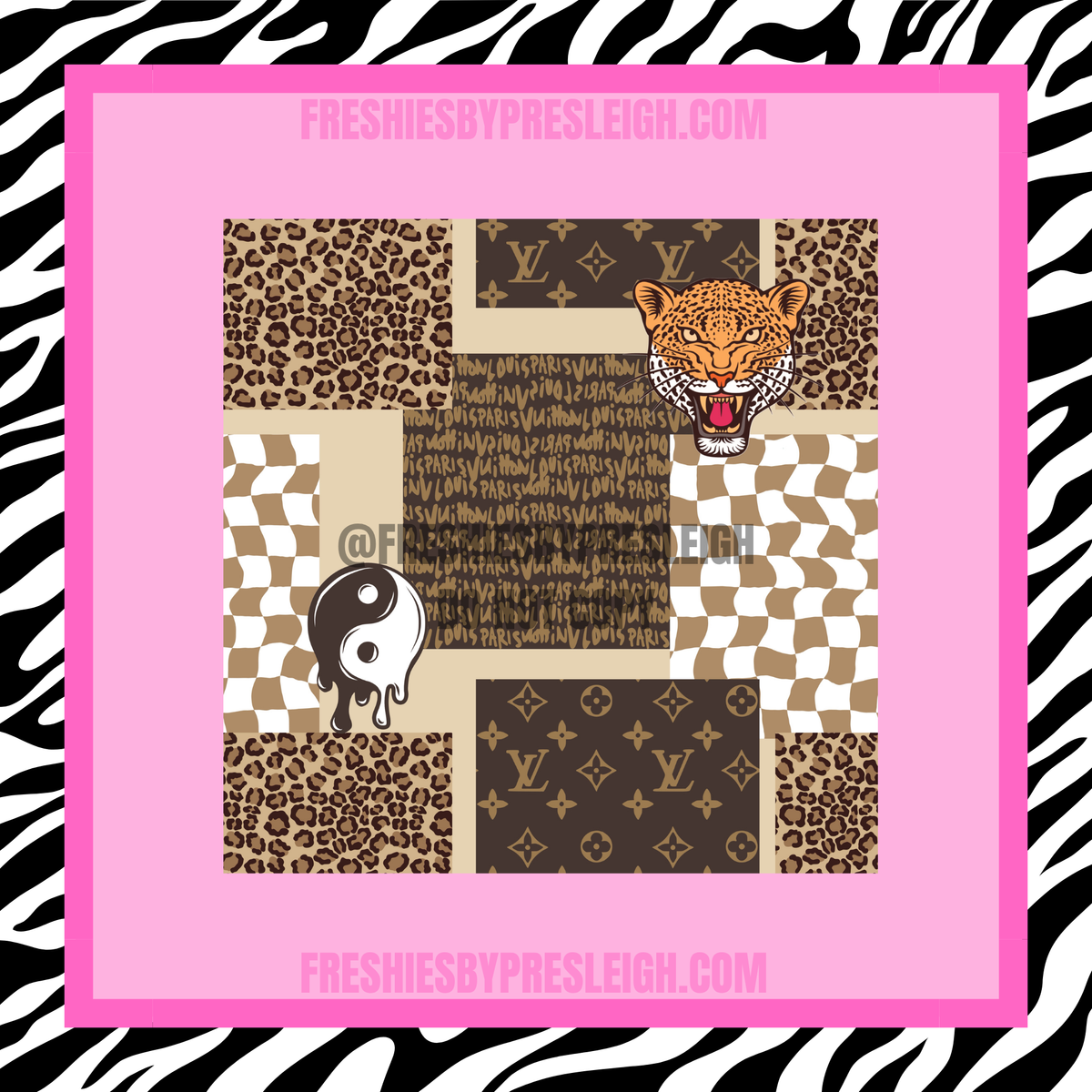 Boujee Tiger Collage Freshie Cardstock