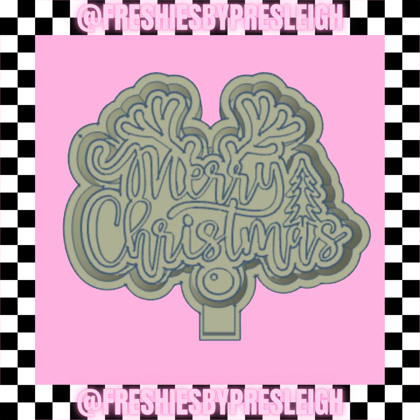 Merry Christmas Antlers Freshie Mold