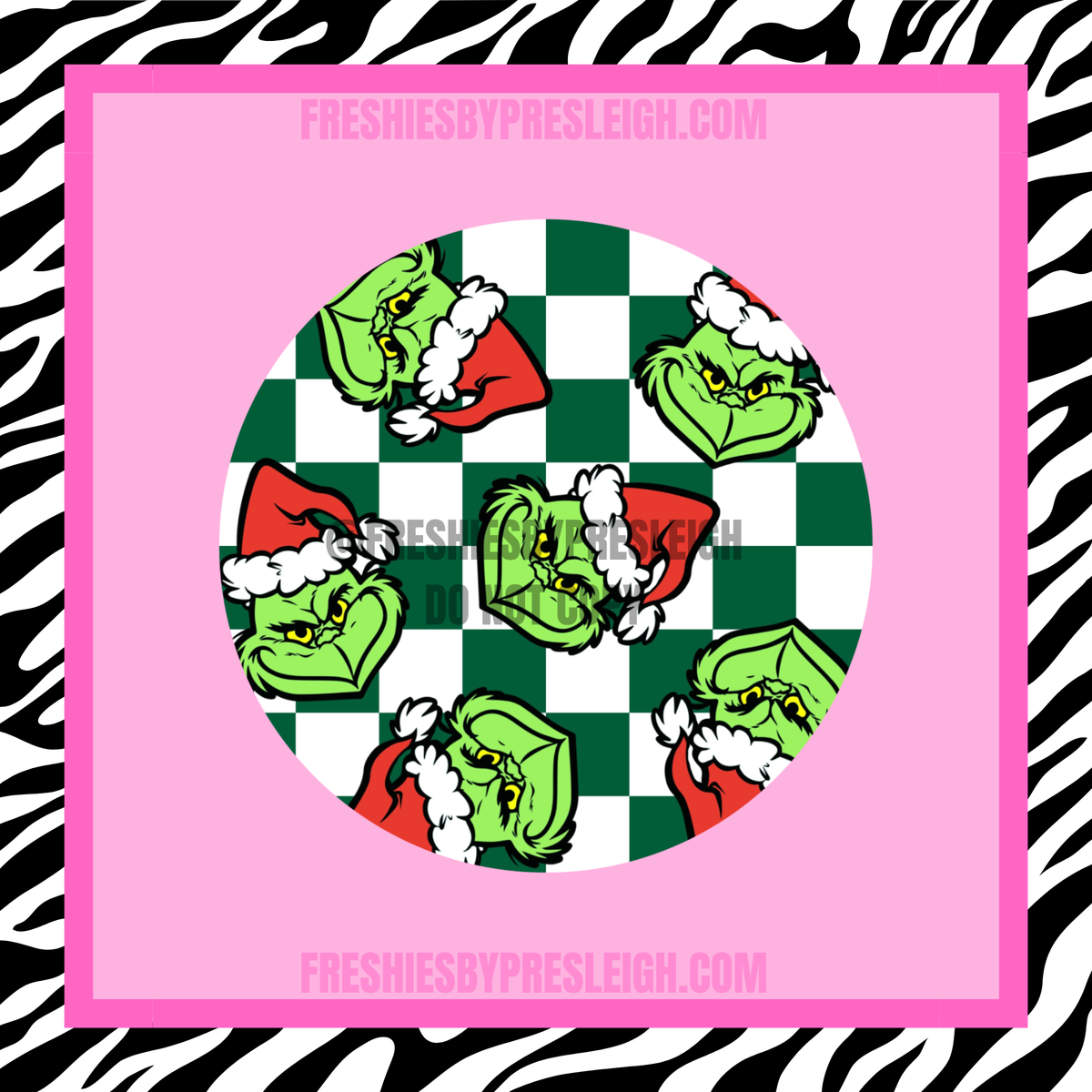 Green Checkered G Man Freshie Cardstock