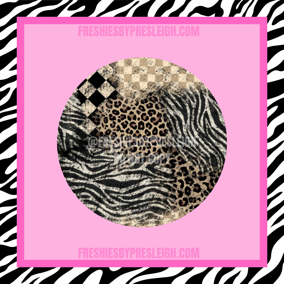 Animal Checkered Collage Freshie Cardstock
