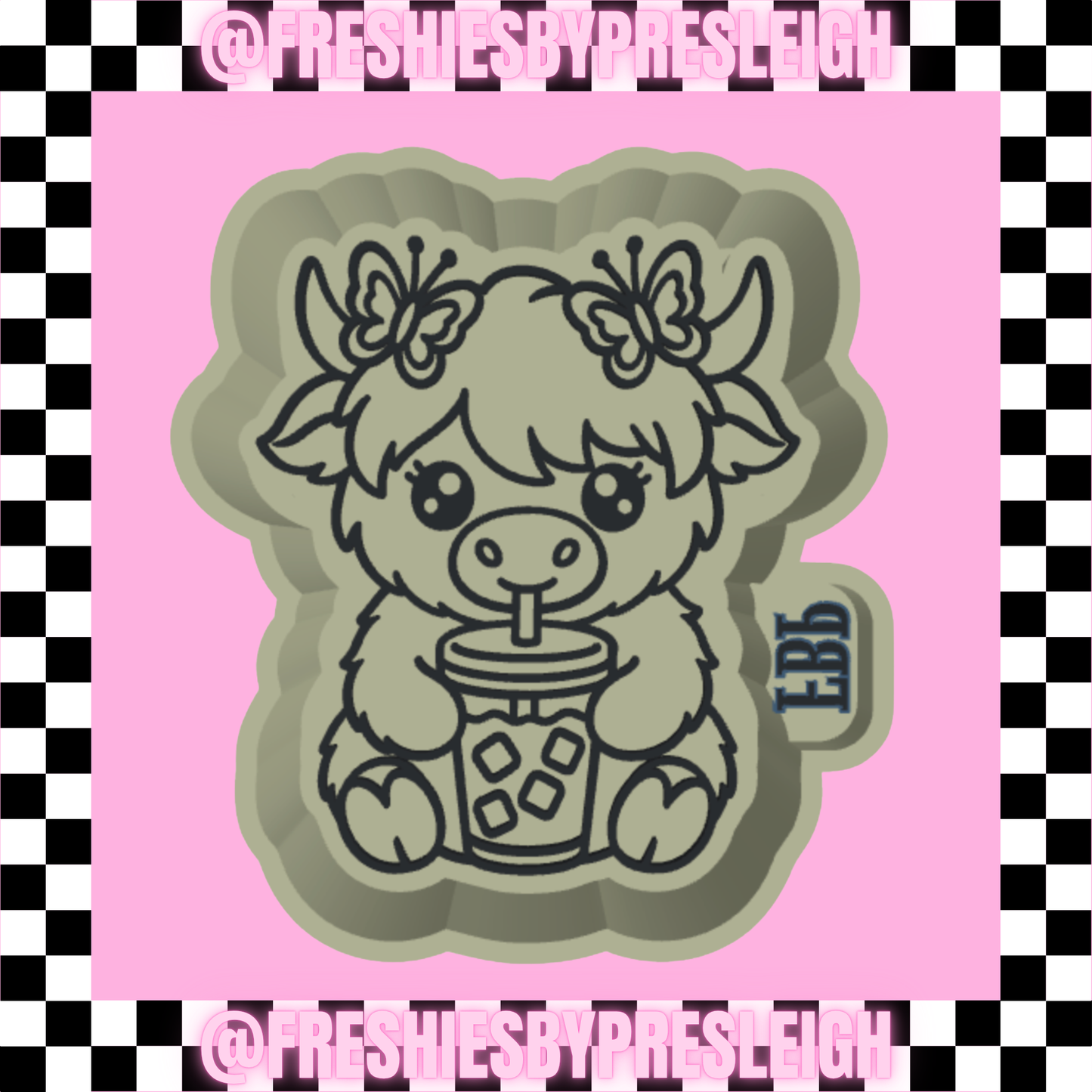 Butterfly Coffee Cow Freshie Mold