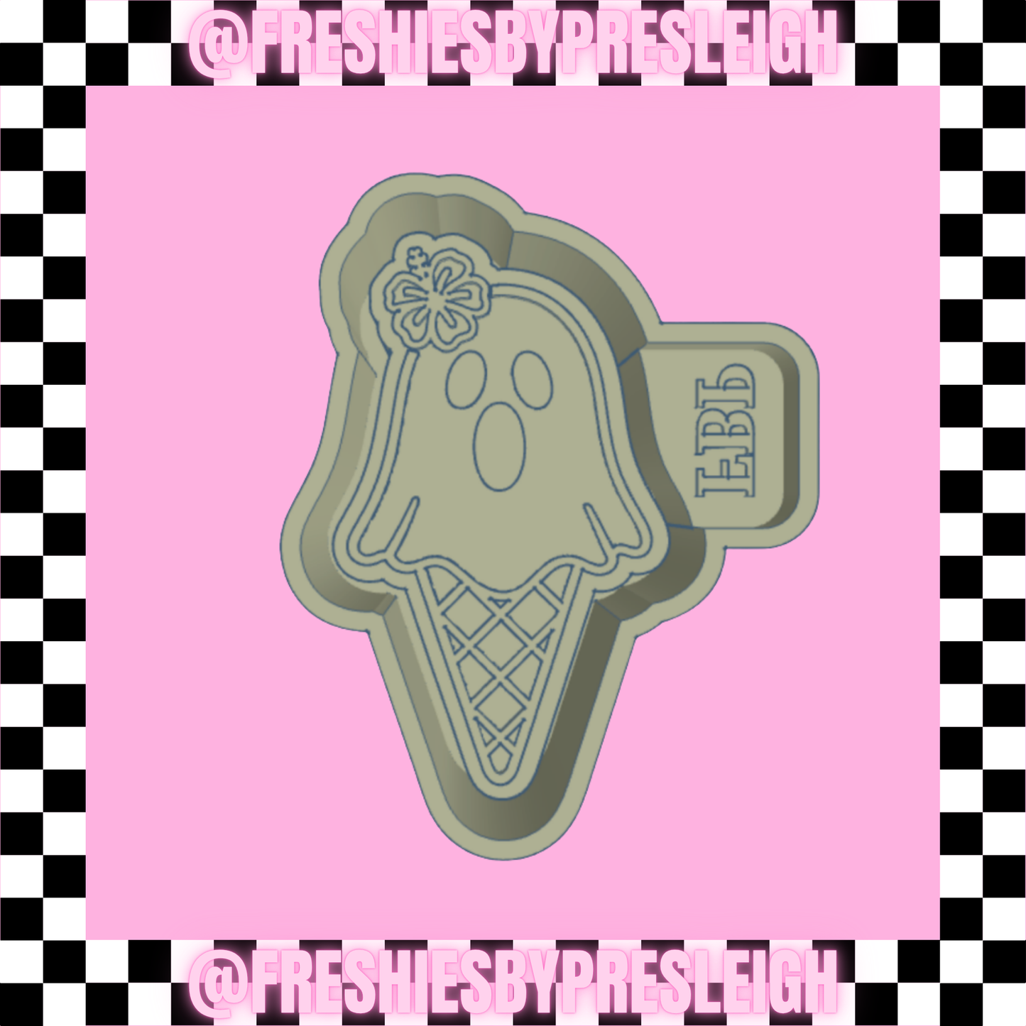 Ice Cream Ghost Freshie Mold