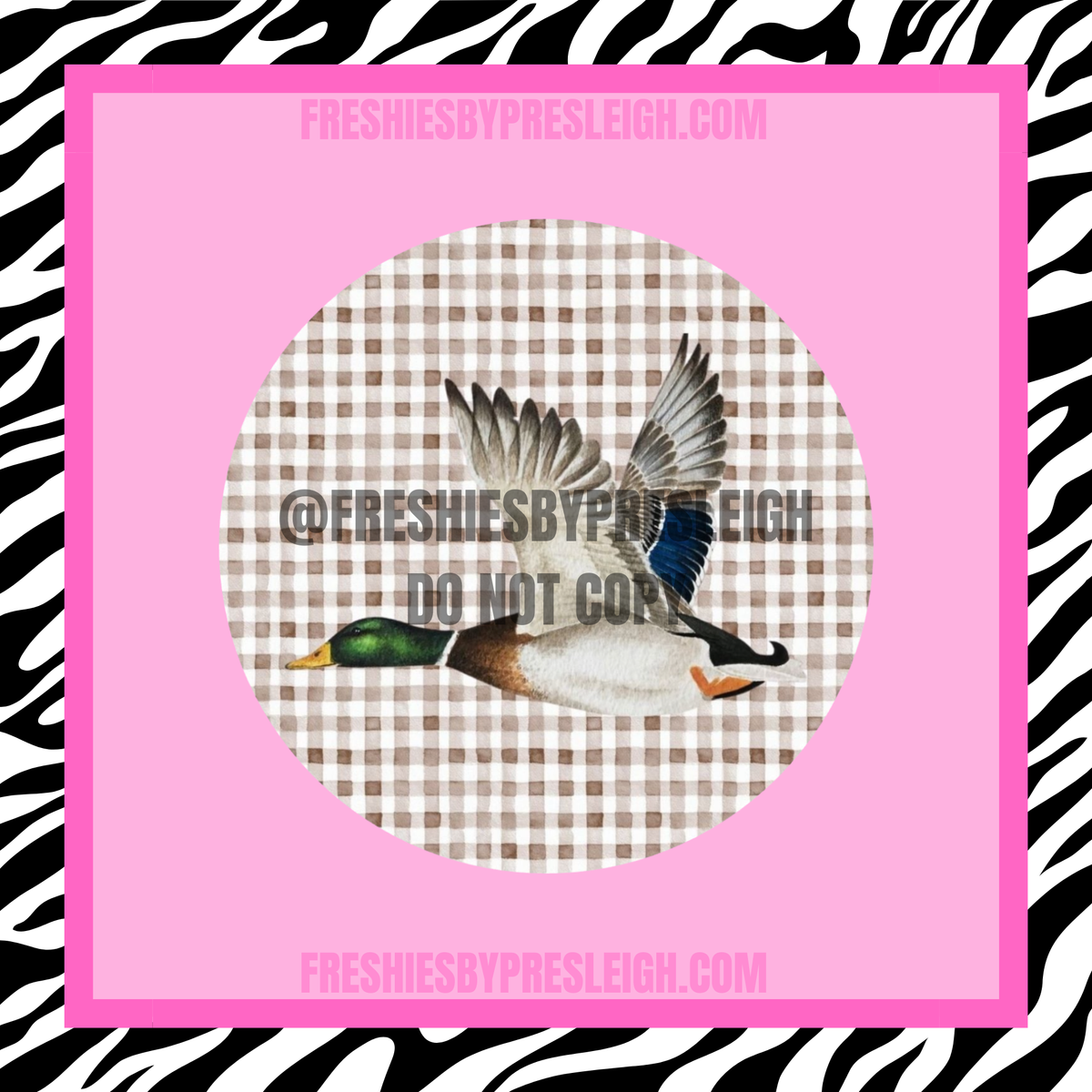 Brown Checkered Duck Freshie Cardstock