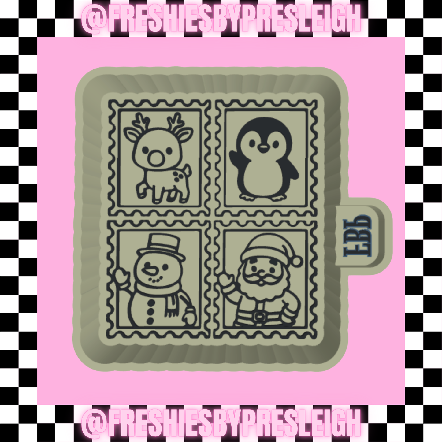 Christmas Stamps Freshie Mold