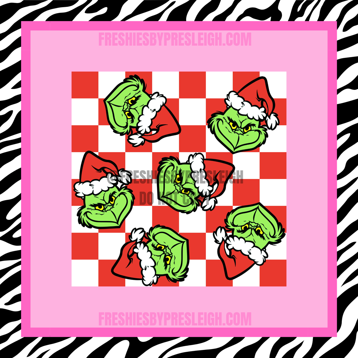 Red Checkered G Man Freshie Cardstock