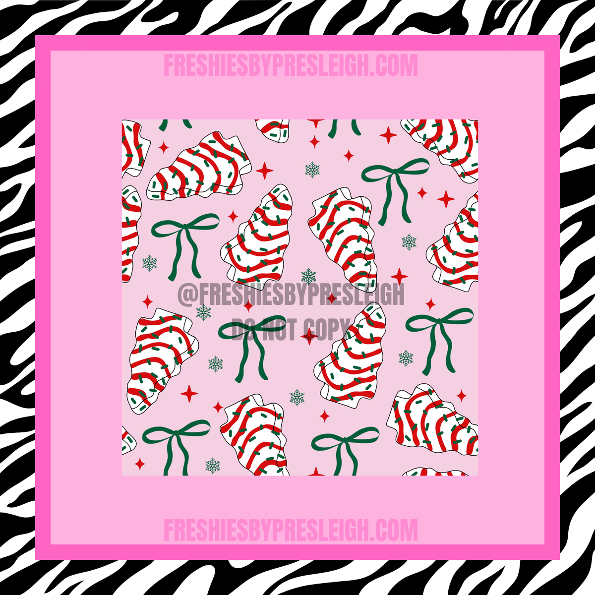 Pink Snack Cake Bows Freshie Cardstock