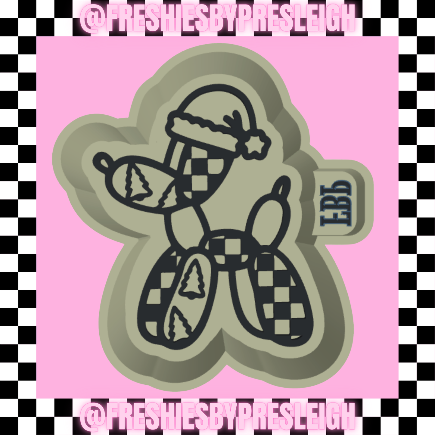 Christmas Balloon Dog Freshie Mold