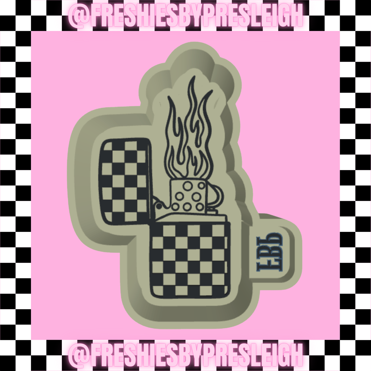 Checkered Lighter Freshie Mold