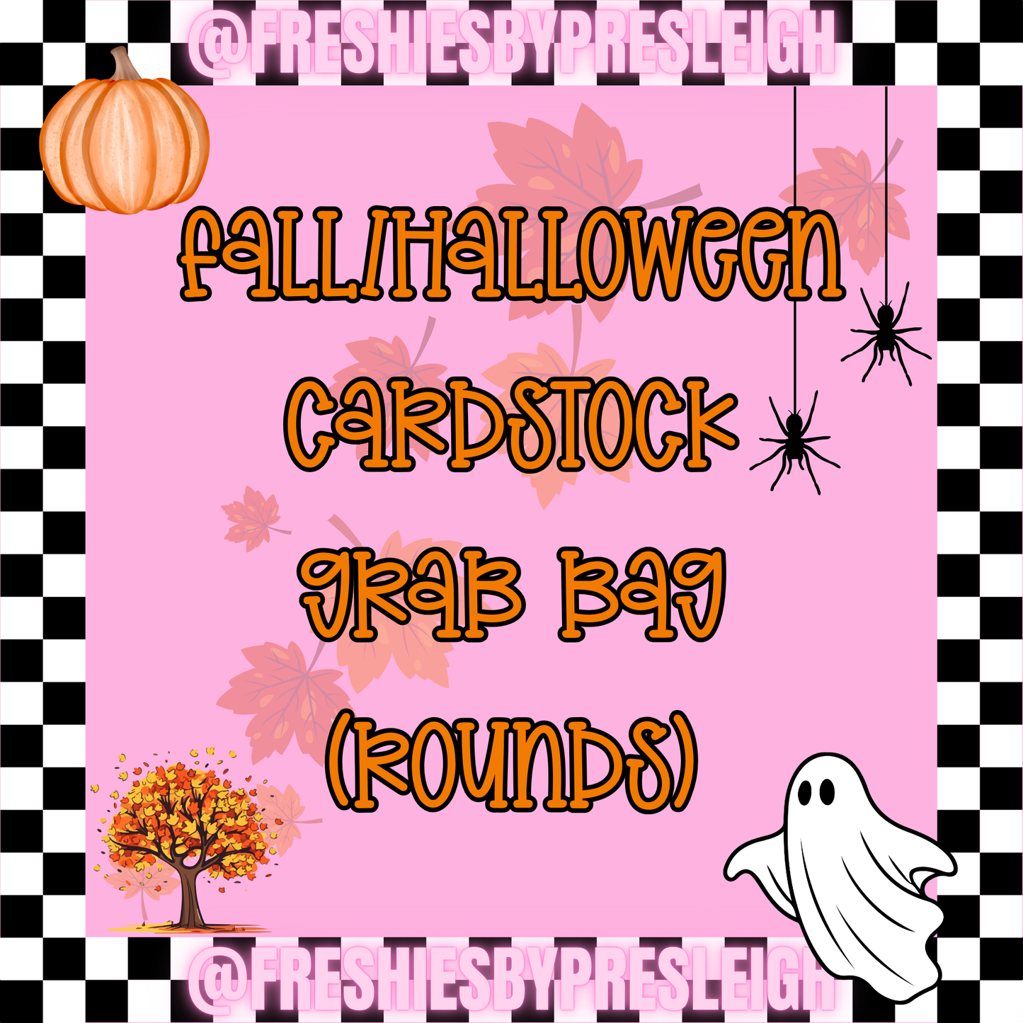 Fall/Halloween Cardstock Round Grab Bag