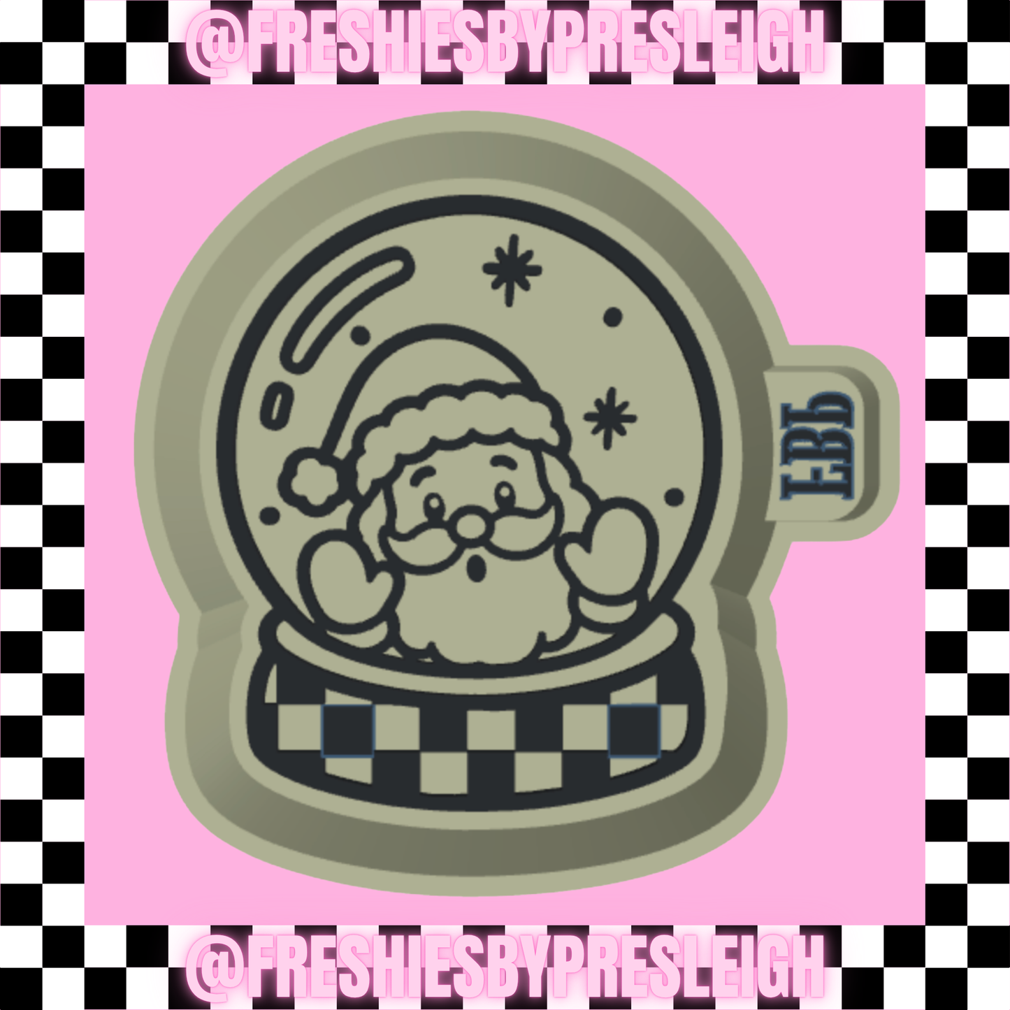 Santa Snow Globe Freshie Mold