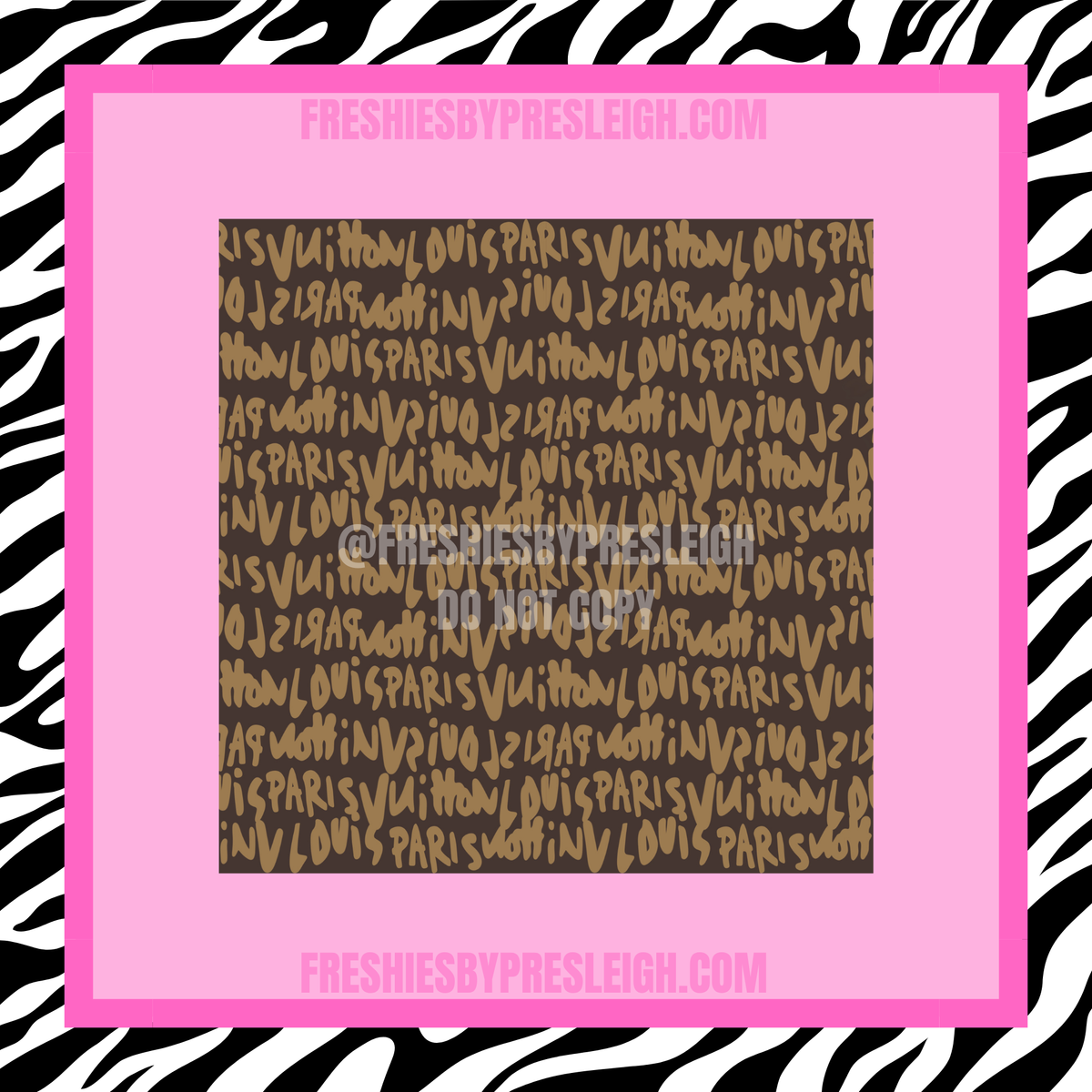 Brown Boujee Script Freshie Cardstock
