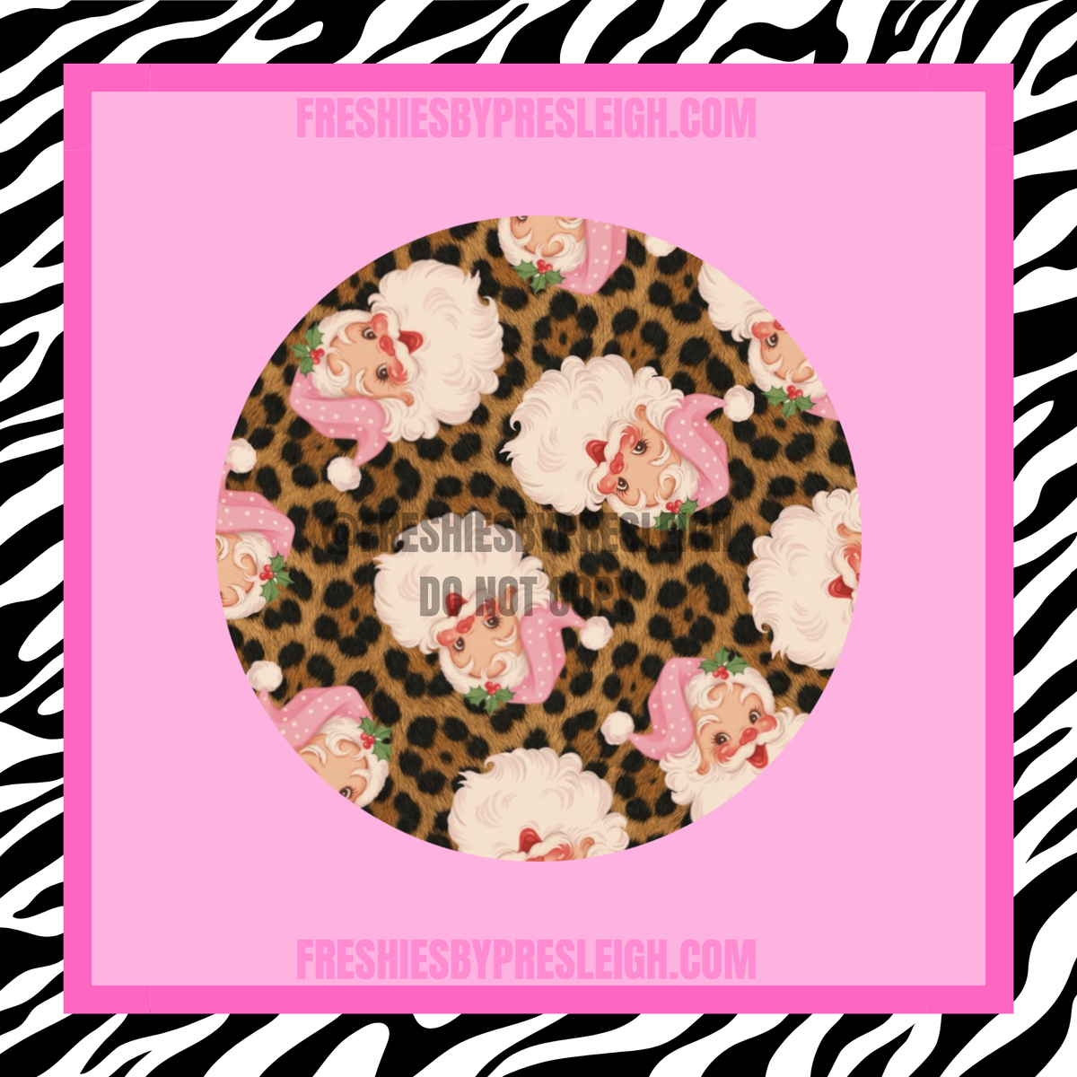 Vintage Leopard Santa Freshie Cardstock