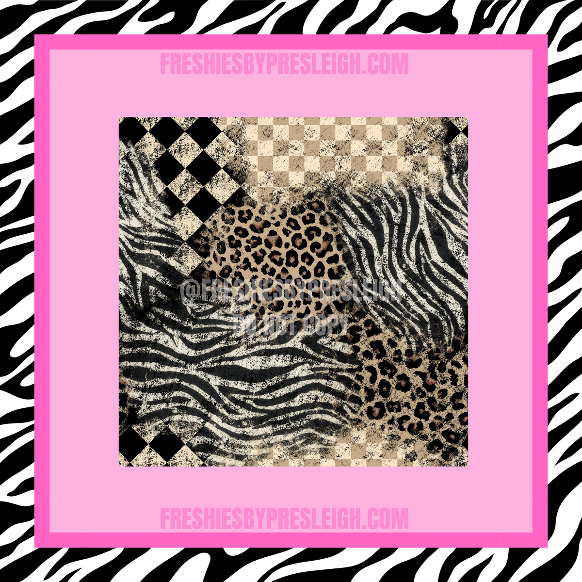 Animal Checkered Collage Freshie Cardstock