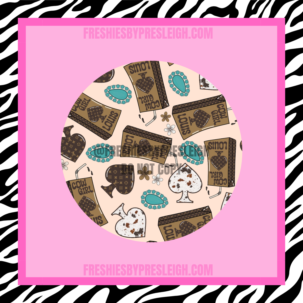 Boujee Cowgirl Juice Freshie Cardstock