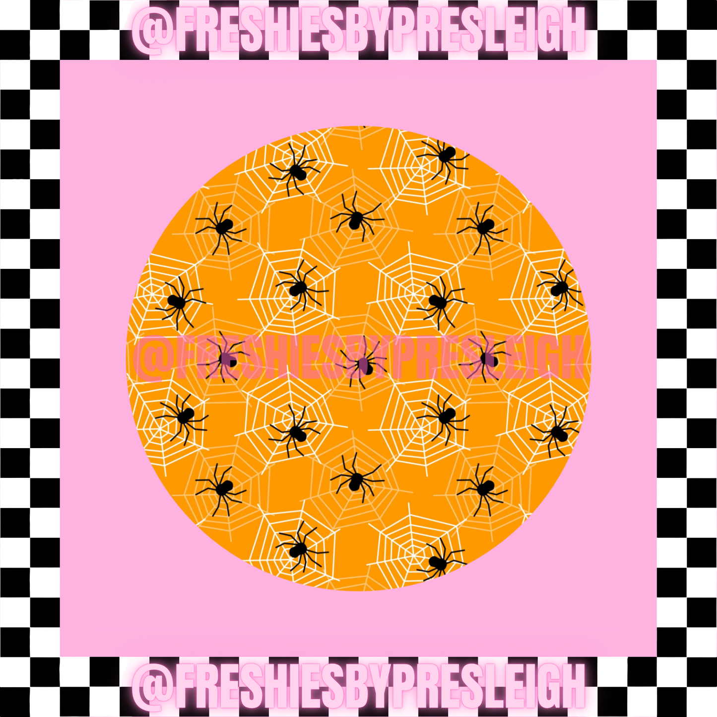 Orange Spiders Freshie Card Stock