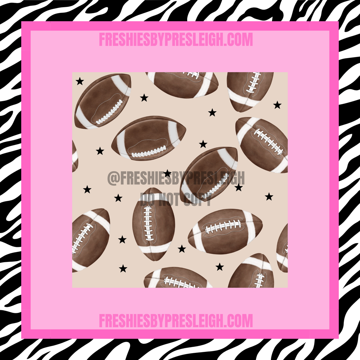 Beige Football Freshie Cardstock