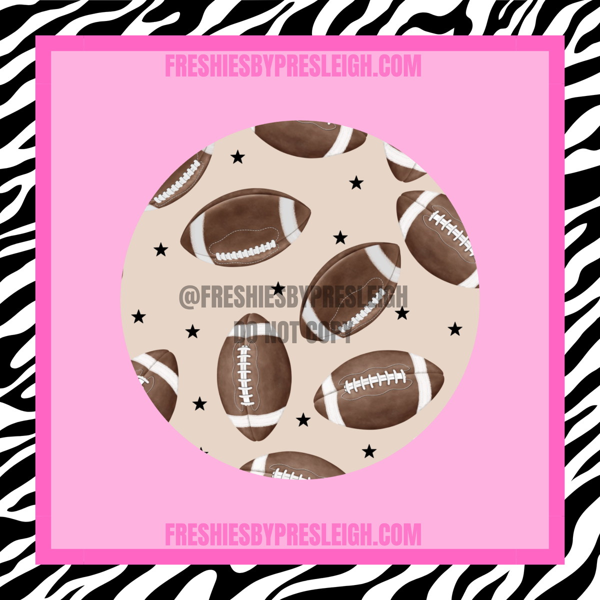 Beige Football Freshie Cardstock