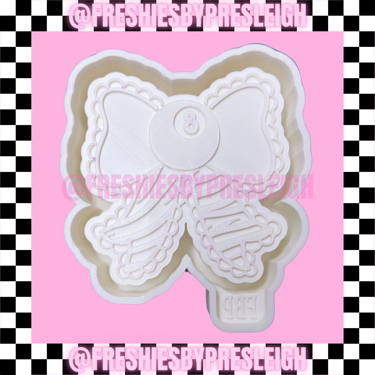 Zebra 8 Ball Bow Freshie Mold