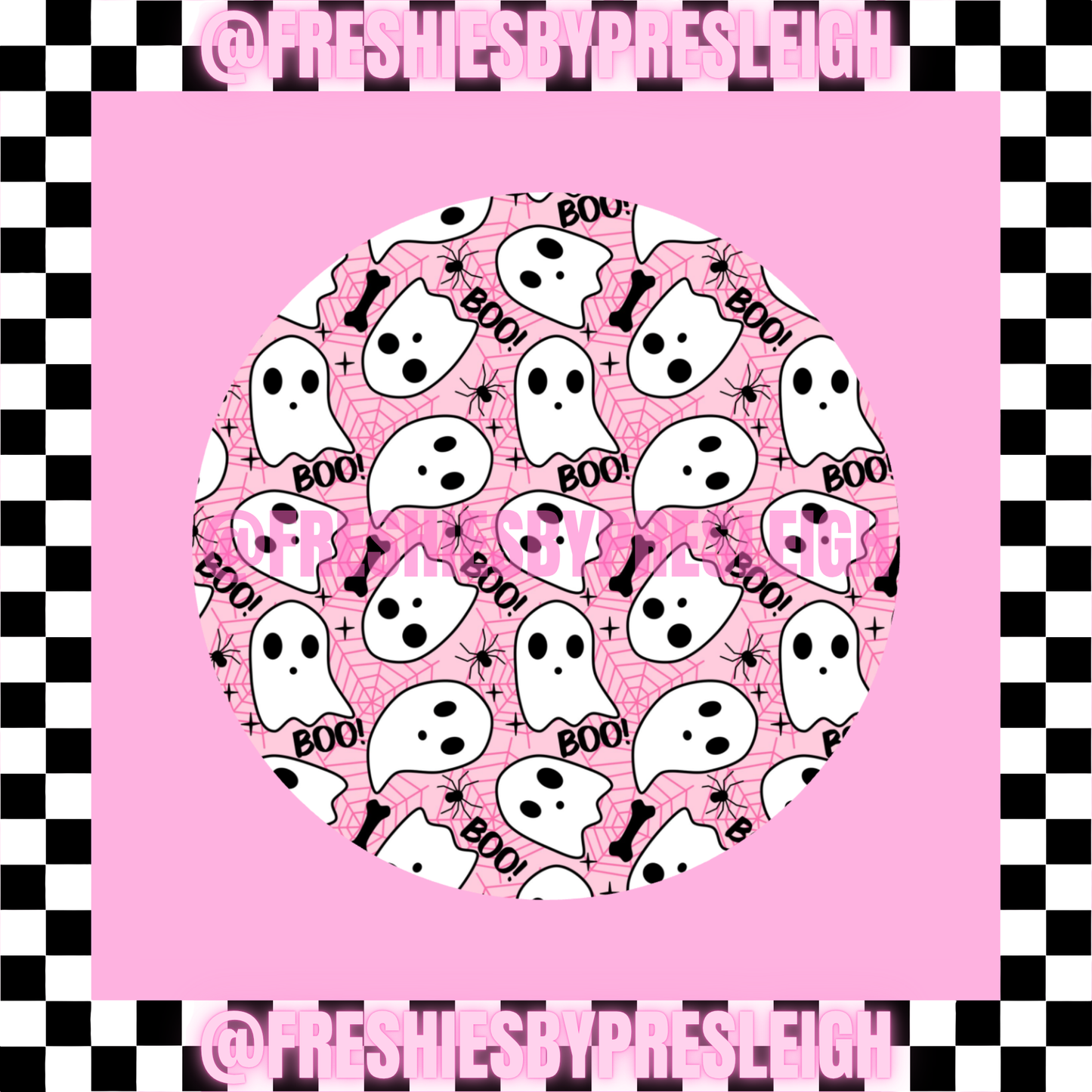 Pink Boo Ghosts Freshie Card Stock