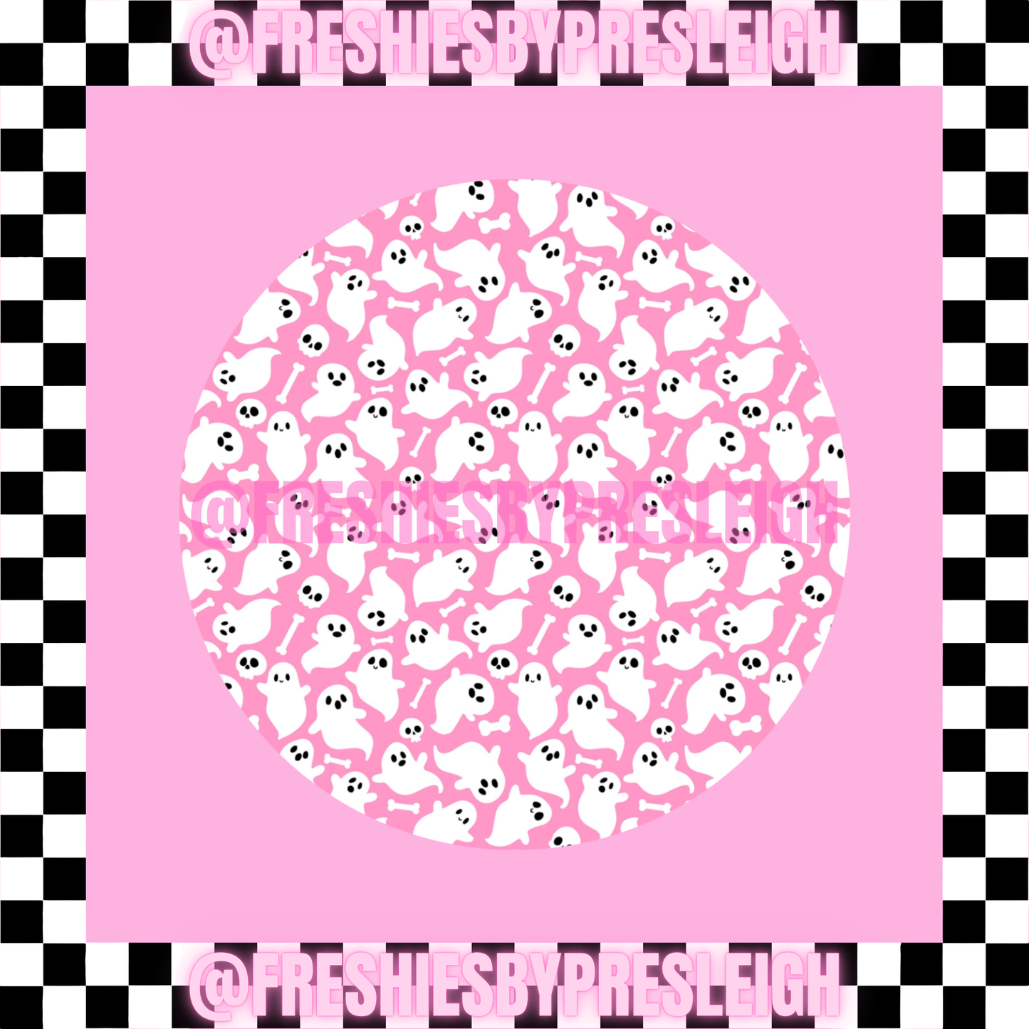 Pink Ghosties Freshie Card Stock