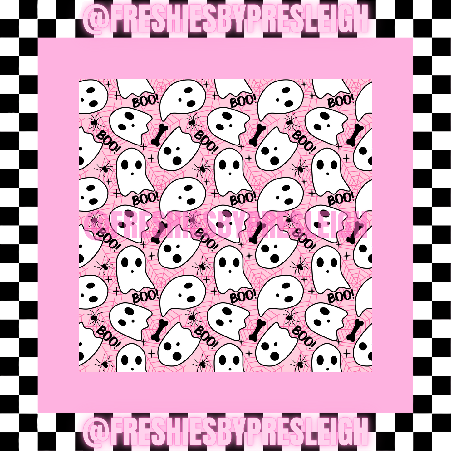 Pink Boo Ghosts Freshie Card Stock