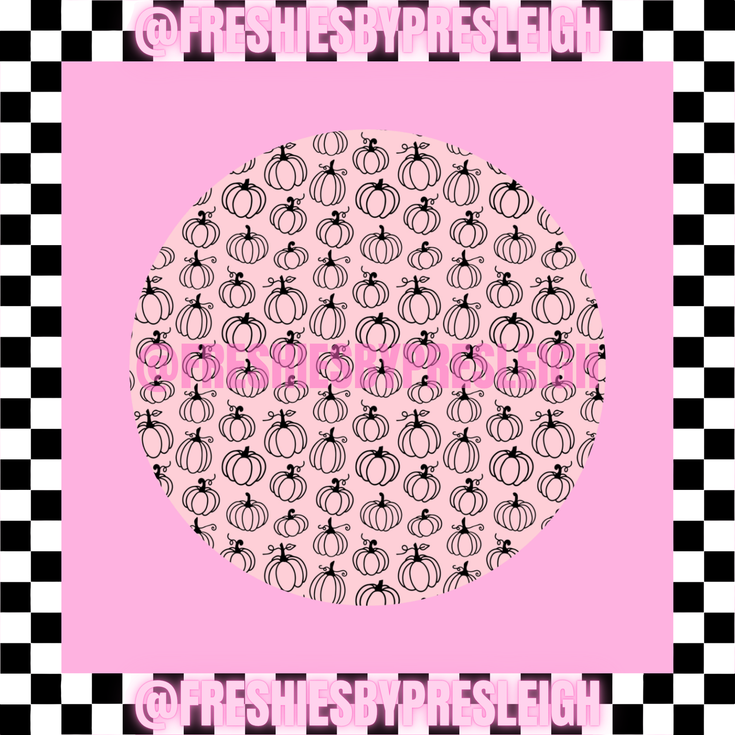 Pink & Black Pumpkins Freshie Card Stock