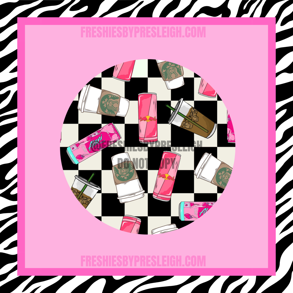 Checkered Caffeine Lover Freshie Cardstock