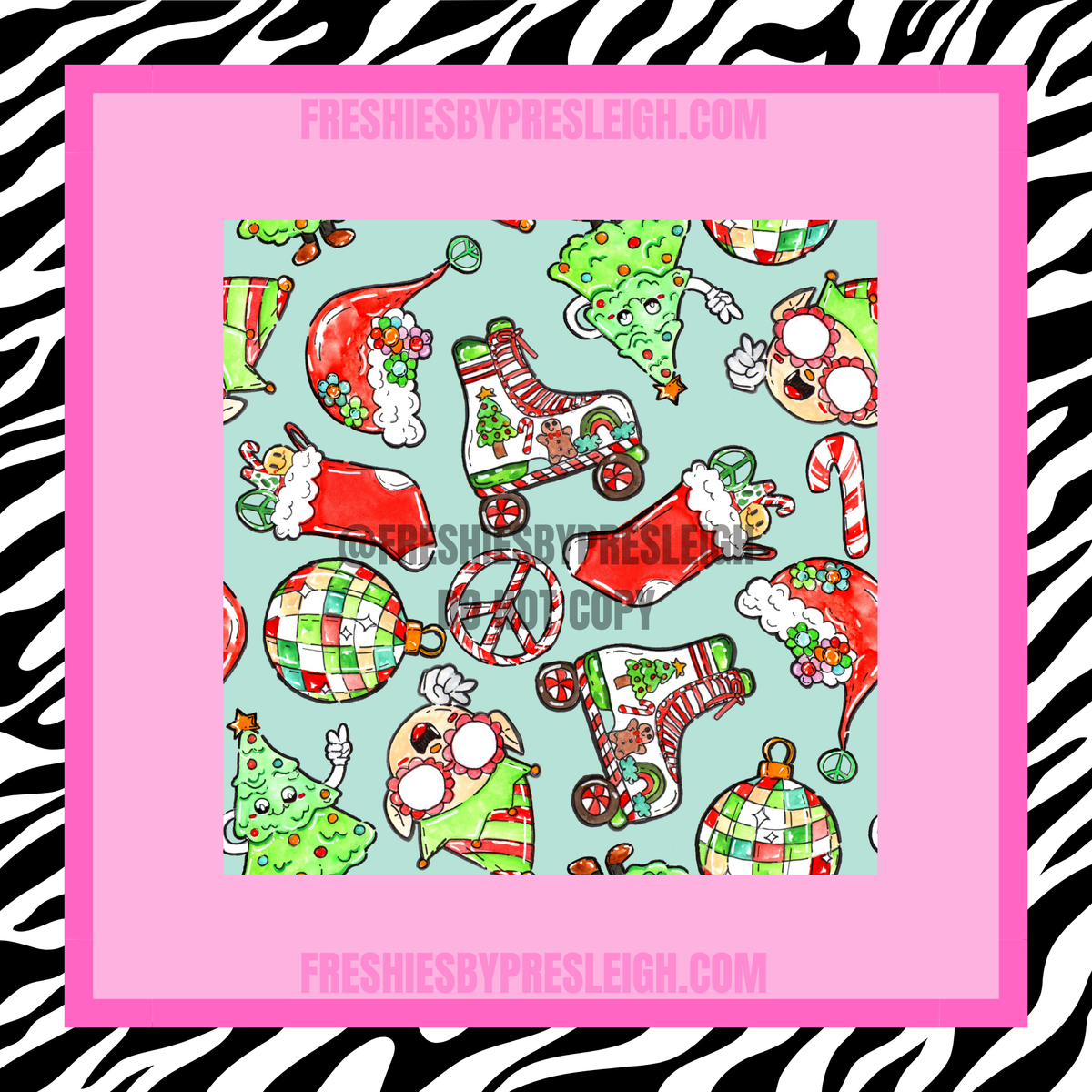 Retro Christmas Freshie Cardstock