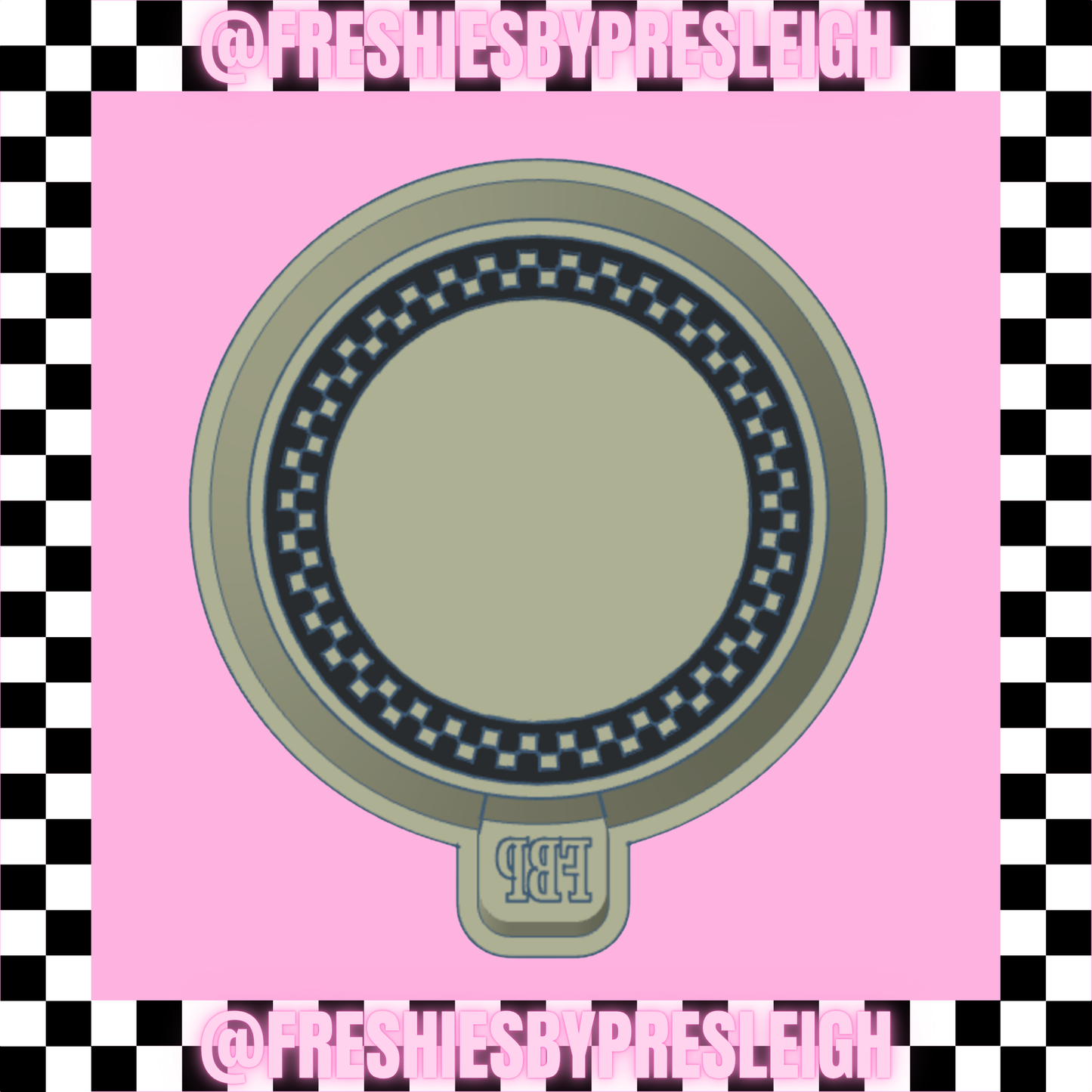 Checkered Circle Freshie Mold