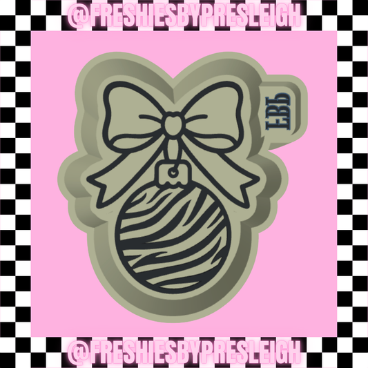 Zebra Bow Ornament Freshie Mold