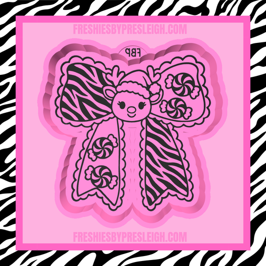 Zebra & Peppermint Bow Freshie Mold