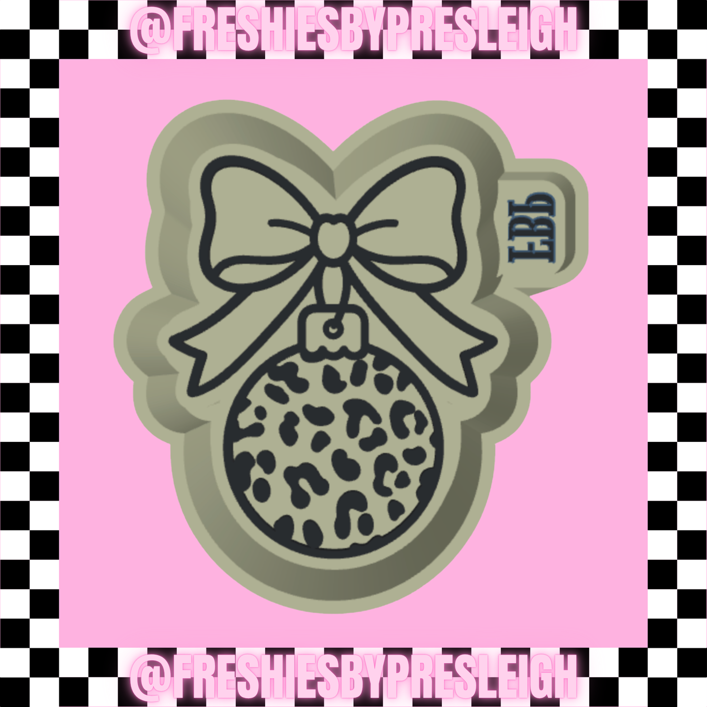Leopard Bow Ornament Freshie Mold