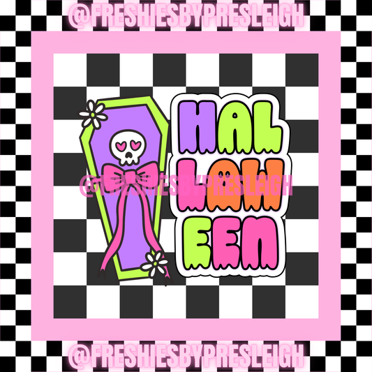 Neon Halloween Freshie Card Stock