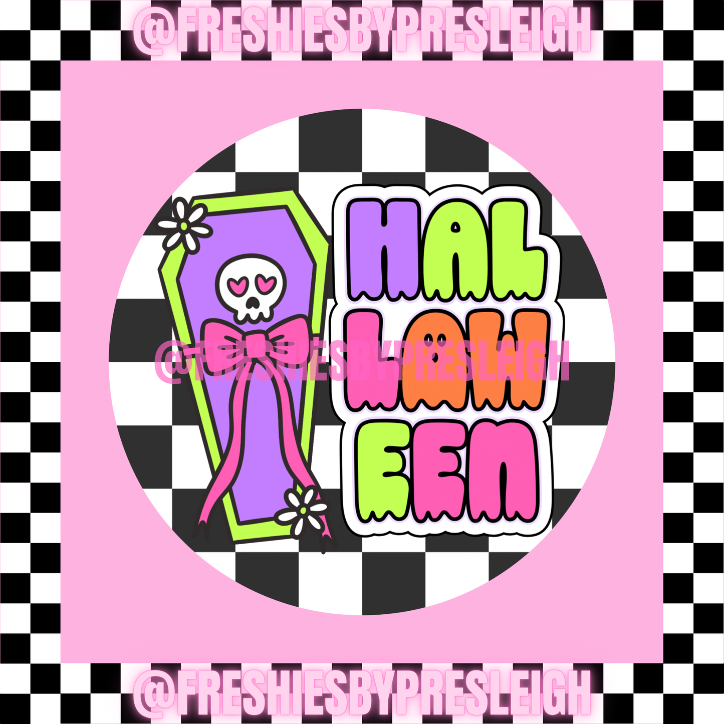 Neon Halloween Freshie Card Stock